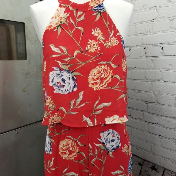 Romeo and Juliet couture floral backless jumpsuit size small - Picture 7 of 10